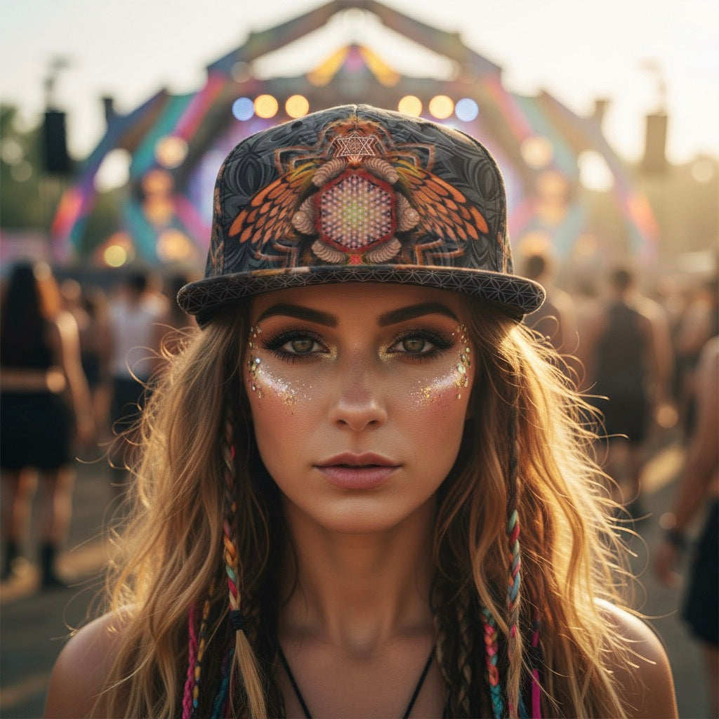 Angel Catcher Orange Snapback Hat