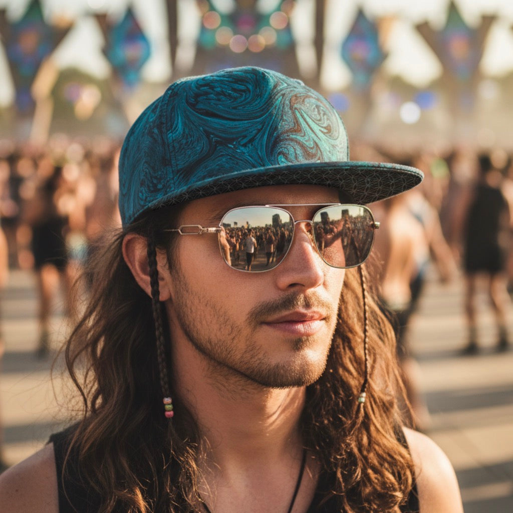 Snapback Hat | Green Fractal