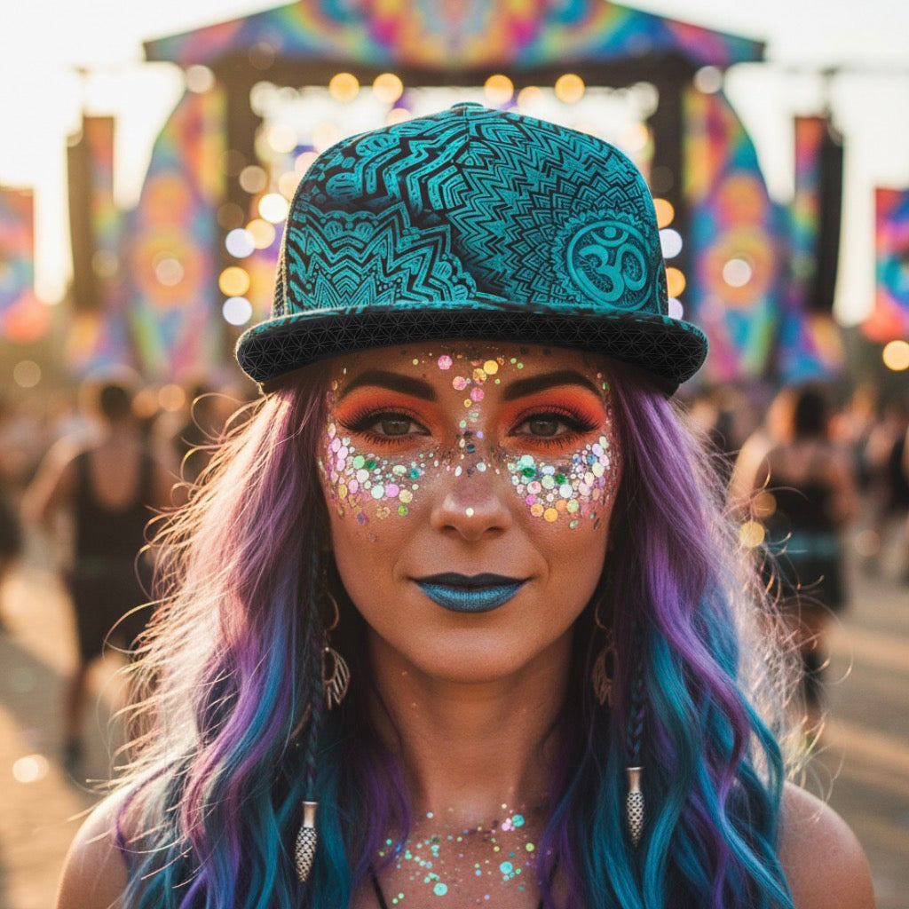 Snapback Hat | Teal Mandala