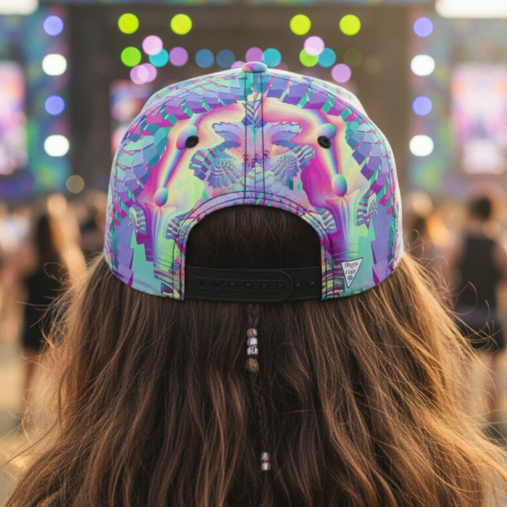Snapback Hat | Shroom Flower of Life Pastel