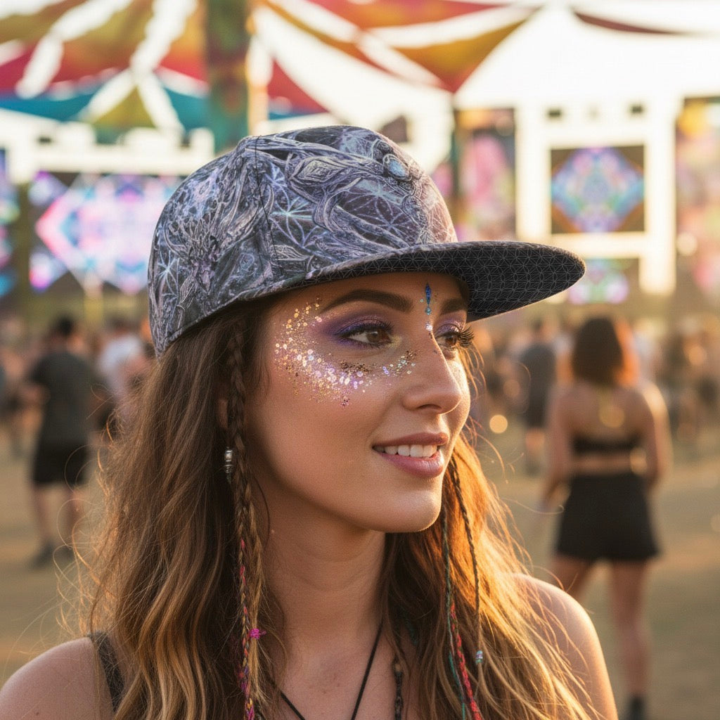 Snapback Hat | Cosmic Cross Silver