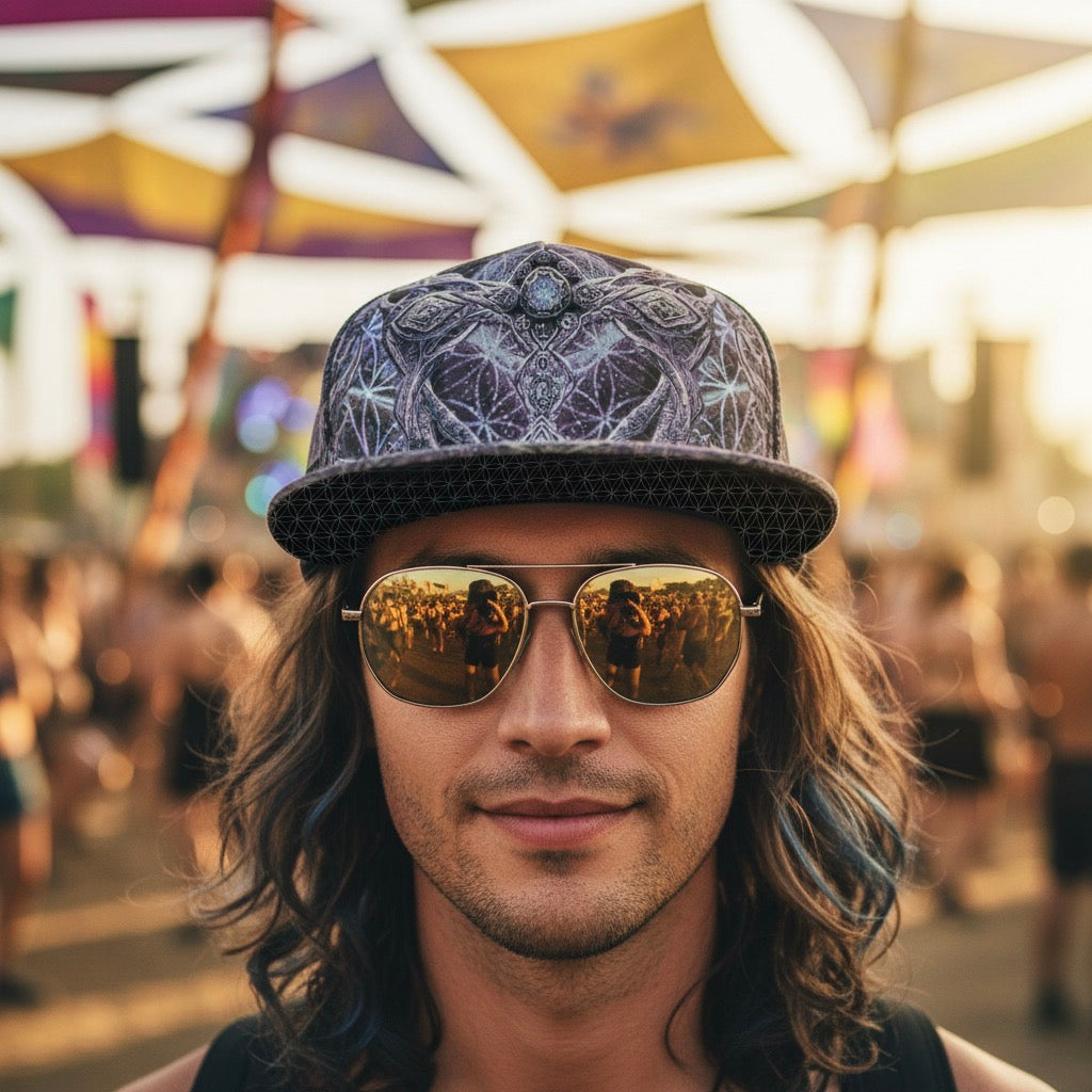Snapback Hat | Cosmic Cross Silver