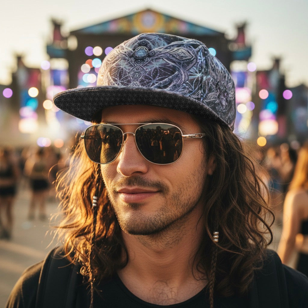 Snapback Hat | Cosmic Cross Silver