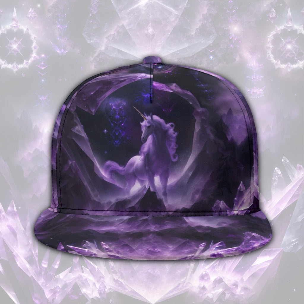 Amethyst Crystal Unicorn Snapback Hat