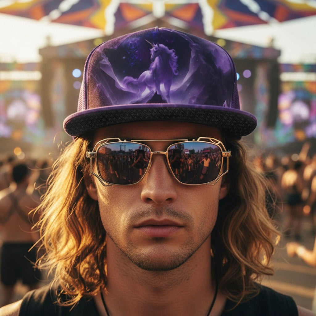 Amethyst Crystal Unicorn Snapback Hat