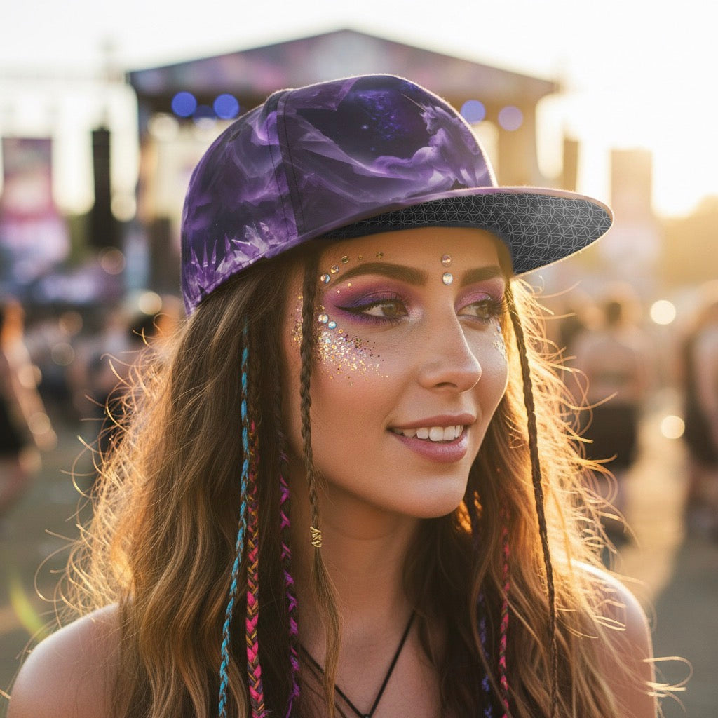 Amethyst Crystal Unicorn Snapback Hat