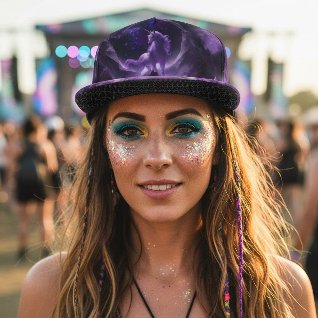 Amethyst Crystal Unicorn Snapback Hat