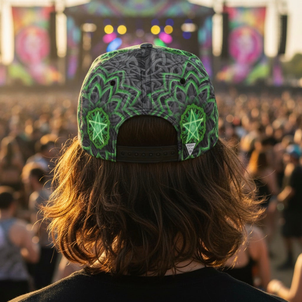 Angel Catcher Green Snapback Hat
