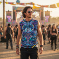 Cyber Punk Mech Cotton Sleeveless Pullover Hoodie Vest