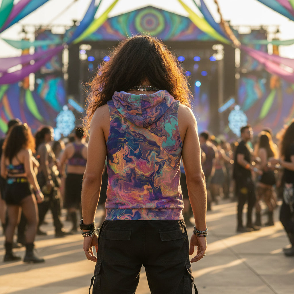 Liquidied Abyss Cotton Sleeveless Pullover Hoodie Vest