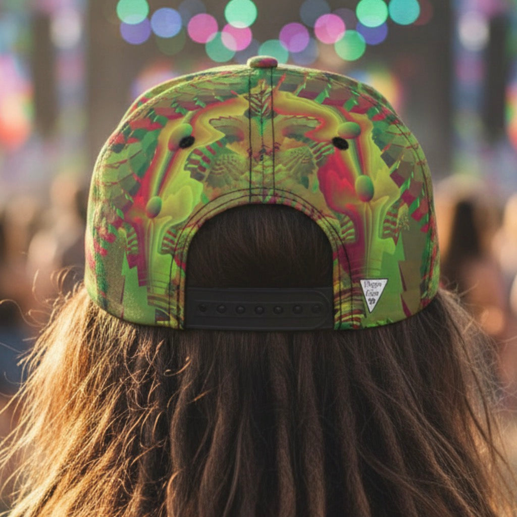 Snapback Hat | Shroom Flower of Life Green