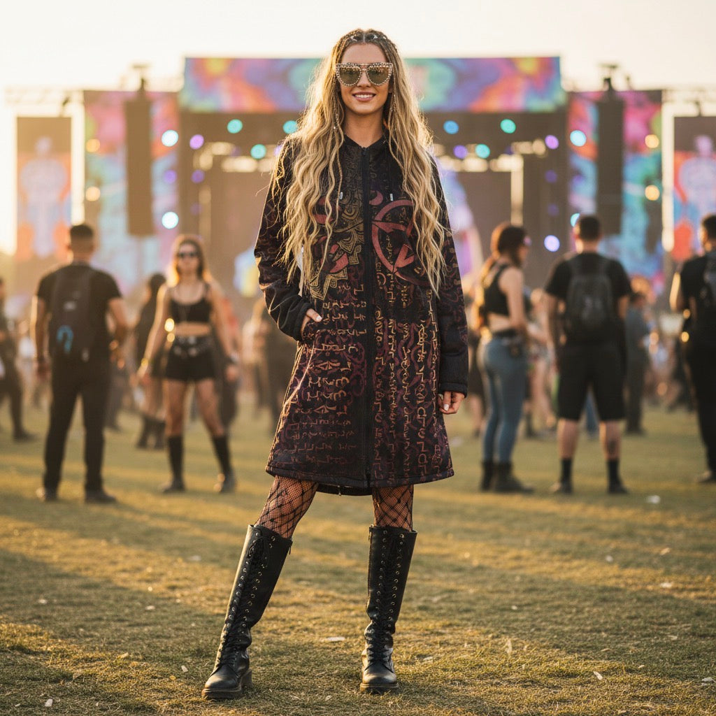 Enochian Vision Orange Women's Festival Cloak