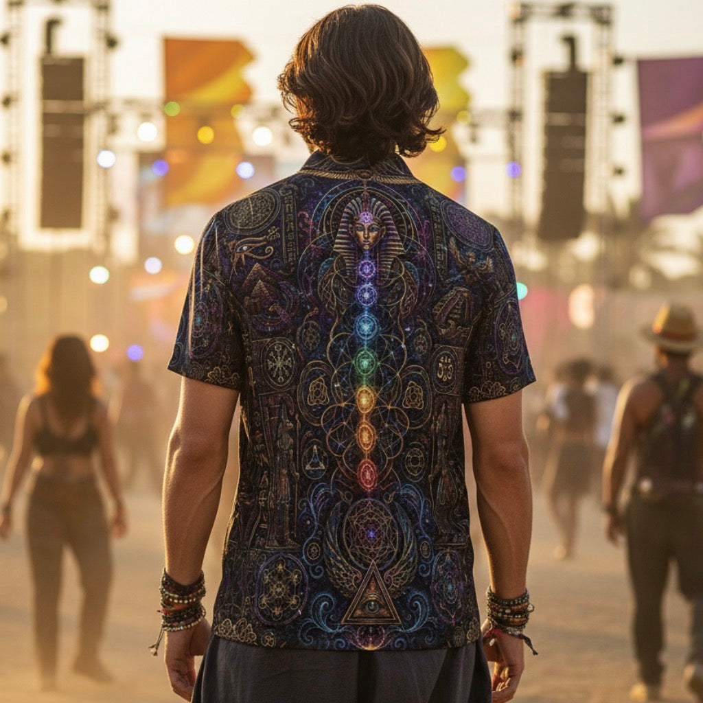 Crushed Velvet Polo Shirt | Mystical Egyptian