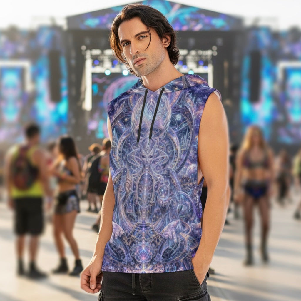 Galactic Alien Oracle Men’s Sleeveless Hoodie