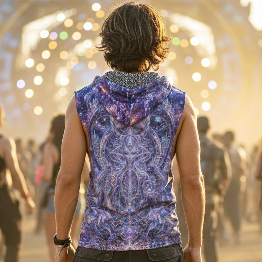 Galactic Alien Oracle Men’s Sleeveless Hoodie