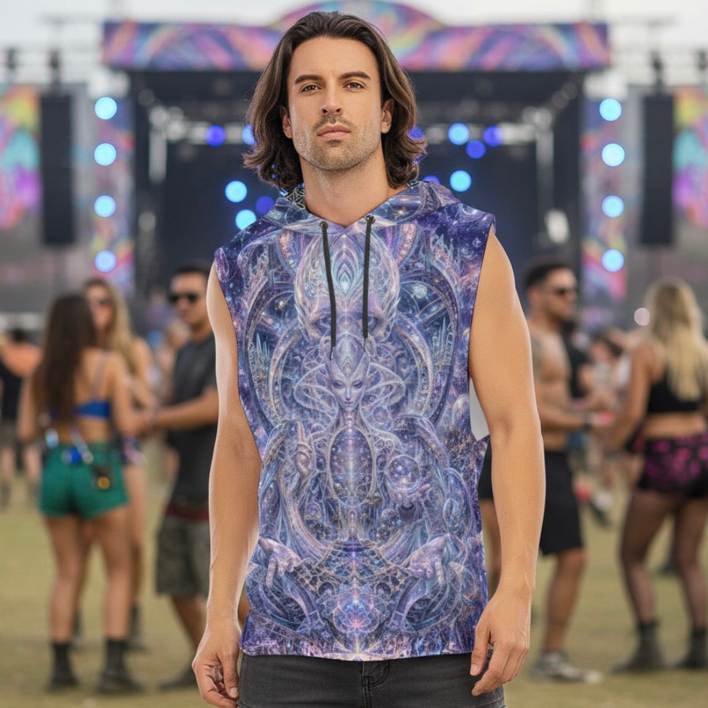Galactic Alien Oracle Men’s Sleeveless Hoodie