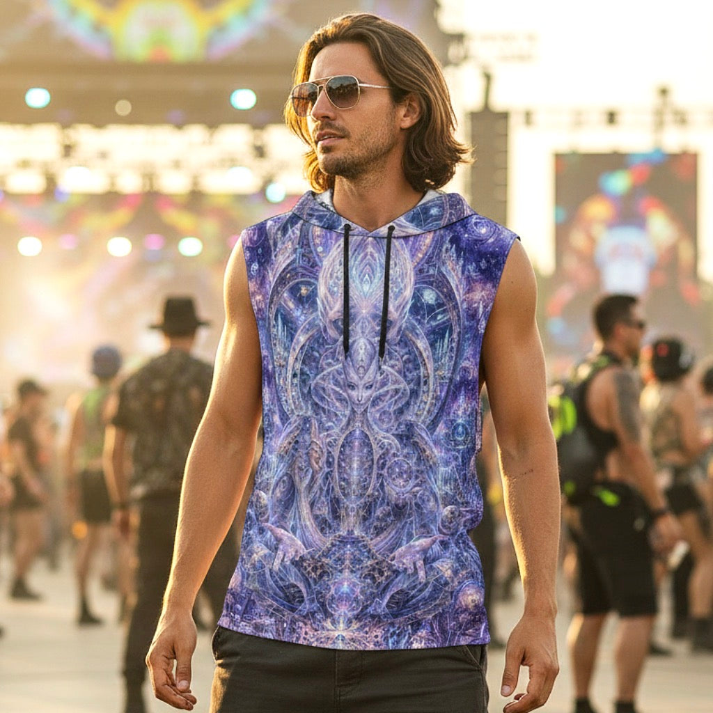 Galactic Alien Oracle Men’s Sleeveless Hoodie