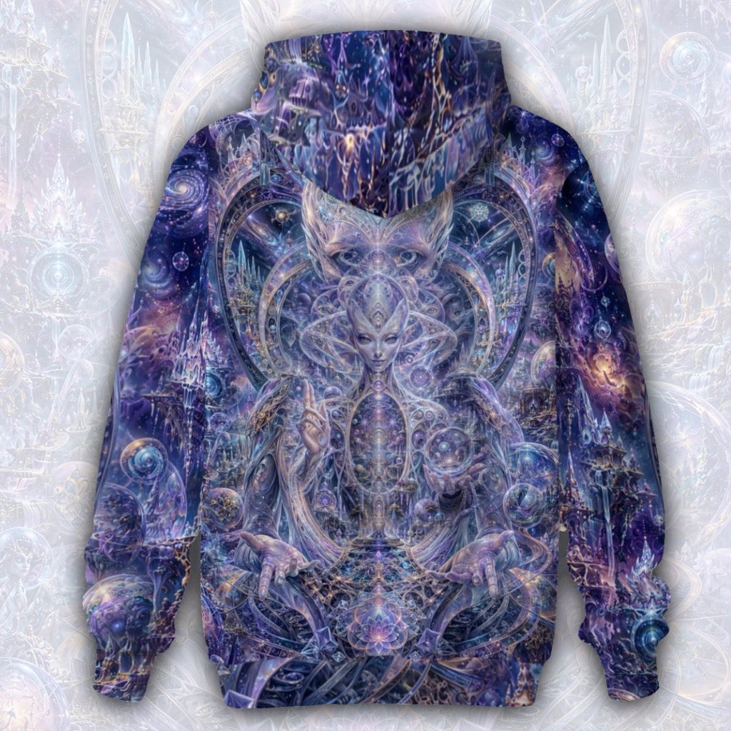 Galactic Alien Oracle Unisex Cotton Pullover Hoodie