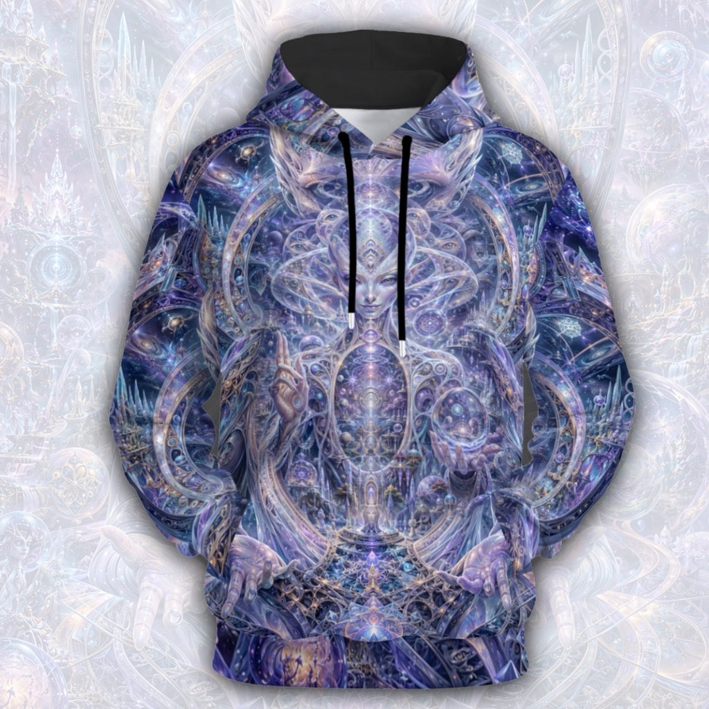 Galactic Alien Oracle Unisex Cotton Pullover Hoodie
