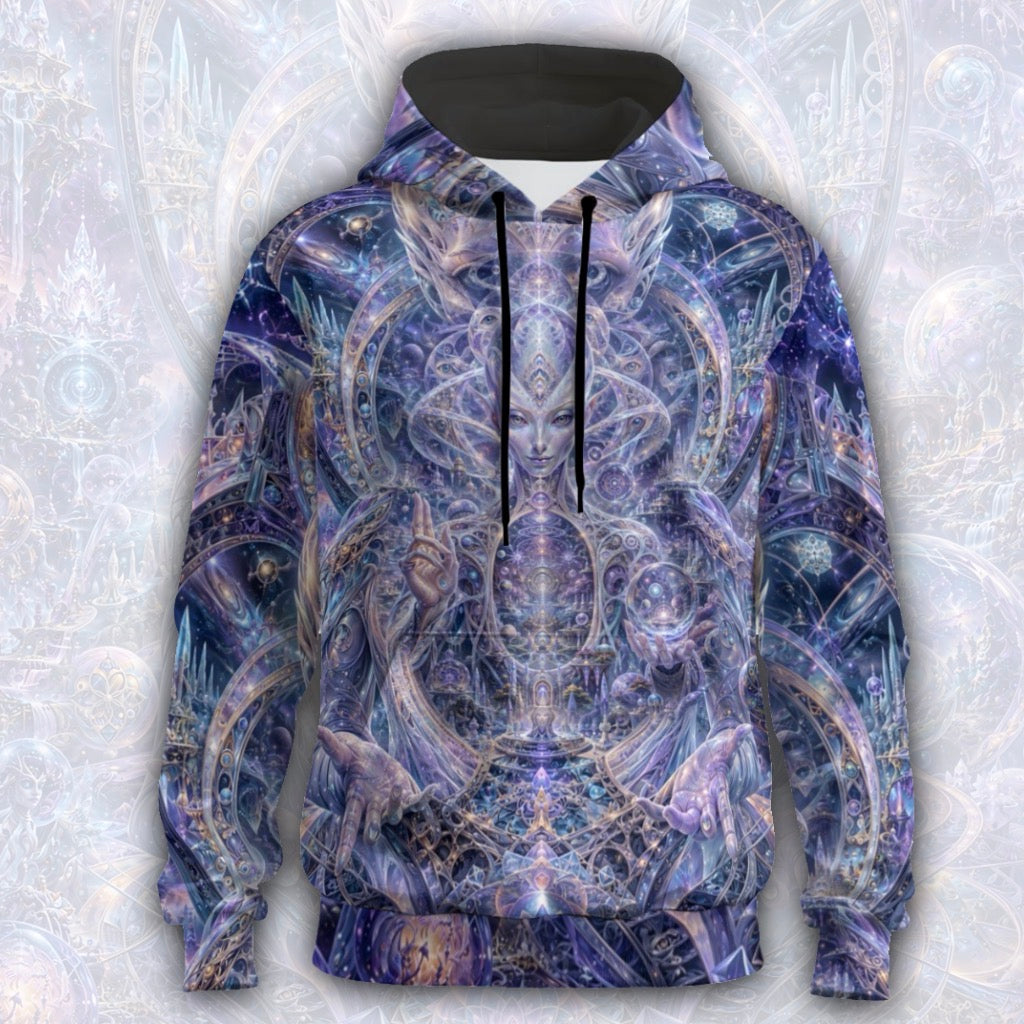 Galactic Alien Oracle Unisex Cotton Pullover Hoodie