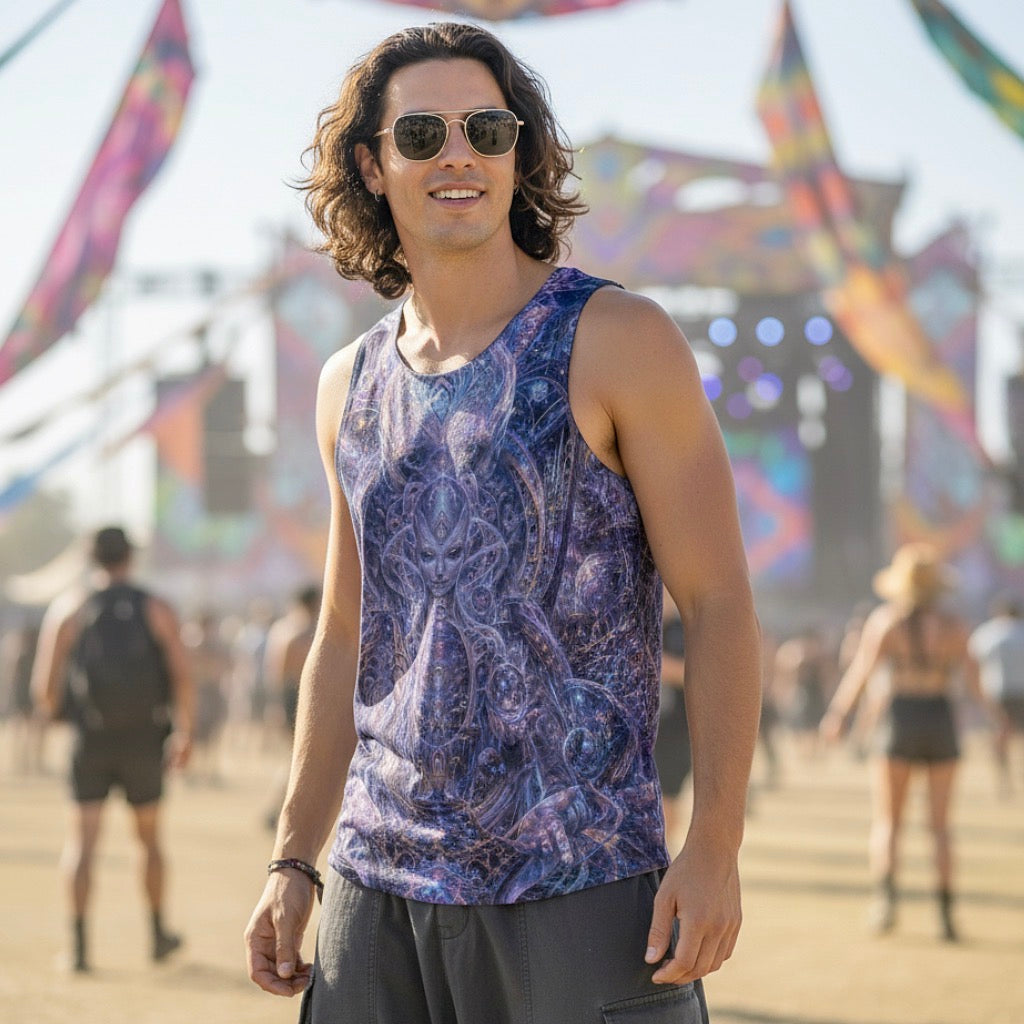 Crushed Velvet Tank Top | Galactic Alien Oracle