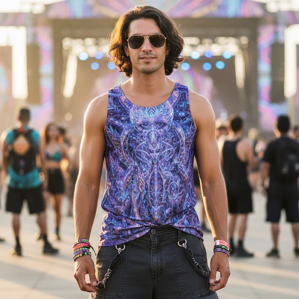 Crushed Velvet Tank Top | Galactic Alien Oracle