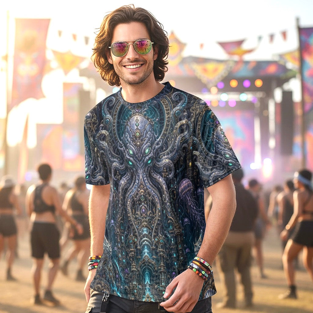 Crushed Velvet T-Shirt | Mechanical Kraken