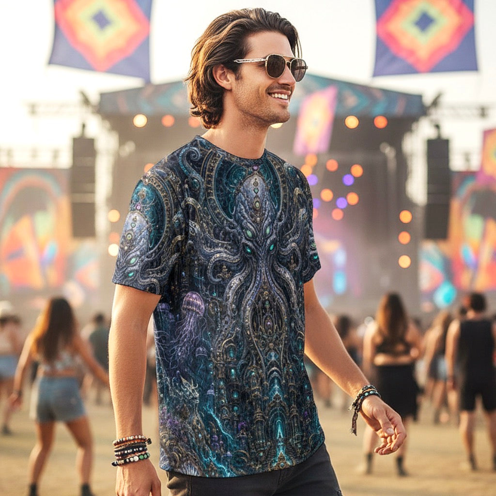 Crushed Velvet T-Shirt | Mechanical Kraken