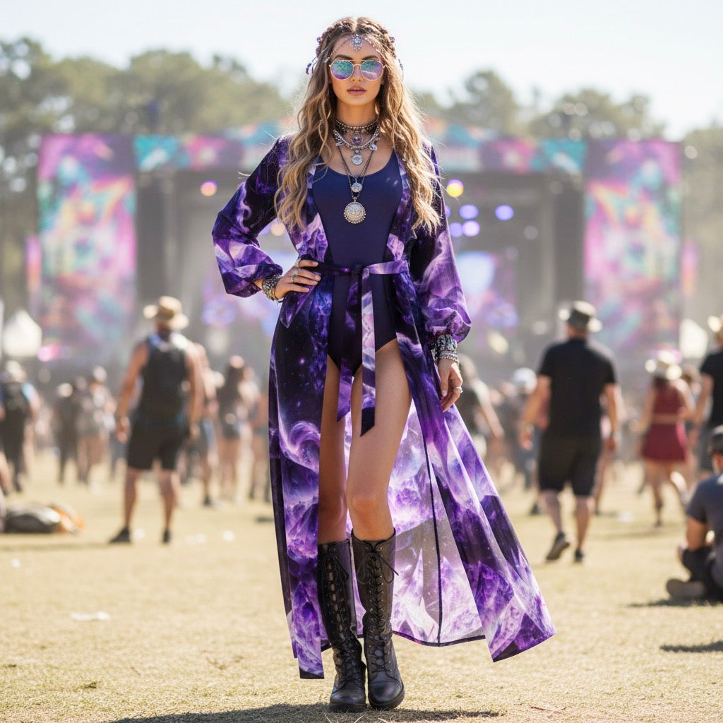 Chiffon Kimono | Amethyst Unicorn