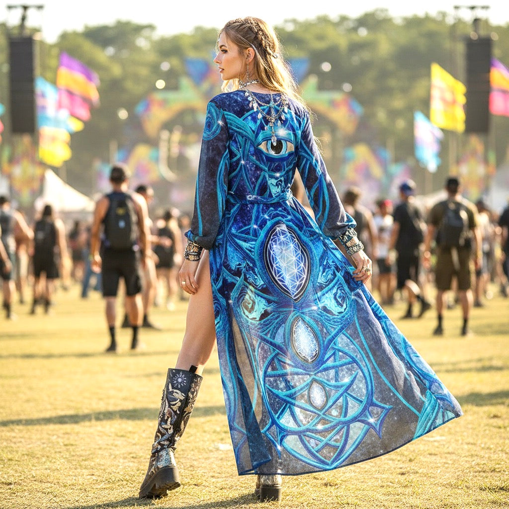 Chiffon Kimono | Mystic Eye Blue