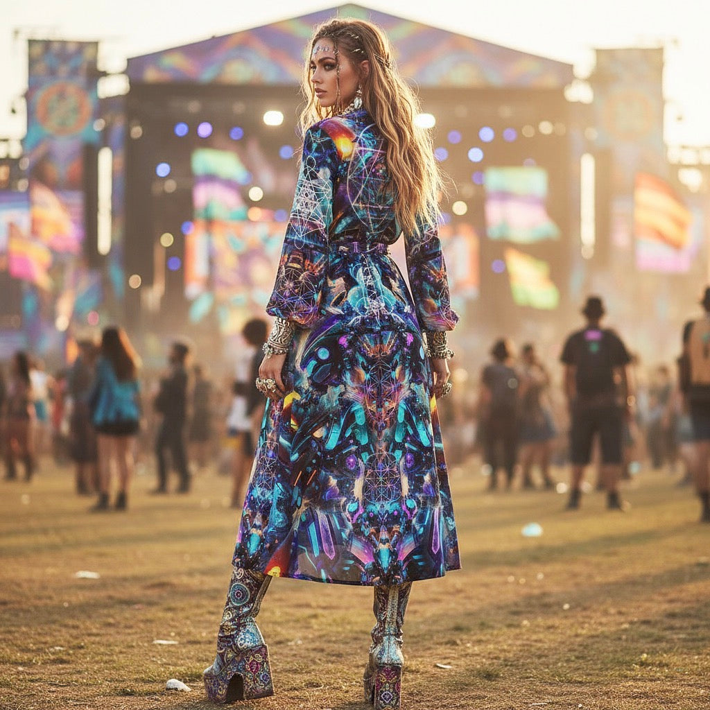 Chiffon Kimono | Cyber Punk Mech