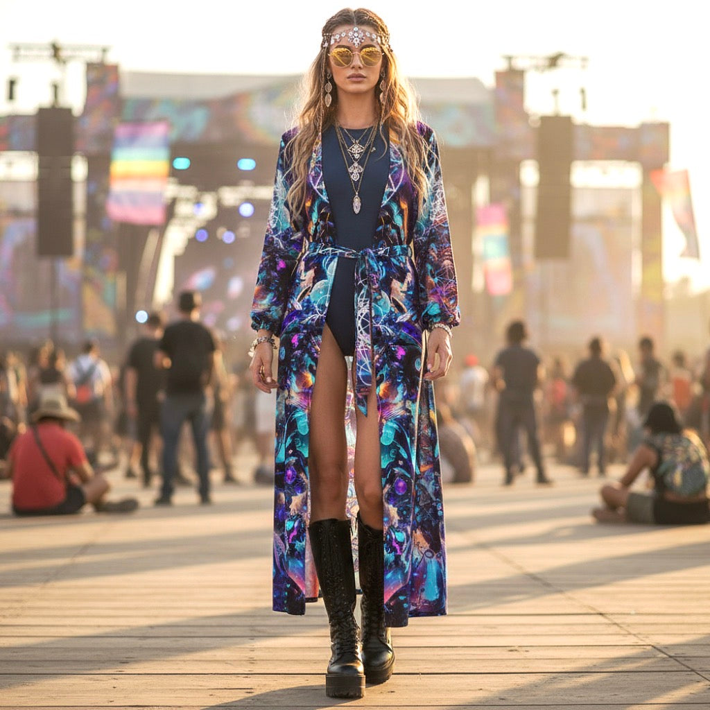 Chiffon Kimono | Cyber Punk Mech
