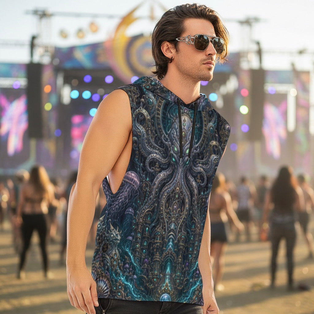 Mechanical Kraken Men’s Sleeveless Hoodie