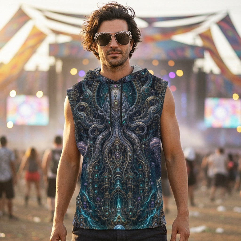 Mechanical Kraken Men’s Sleeveless Hoodie