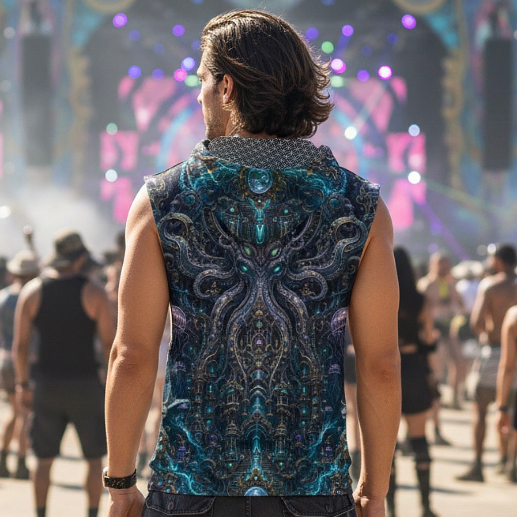 Mechanical Kraken Men’s Sleeveless Hoodie