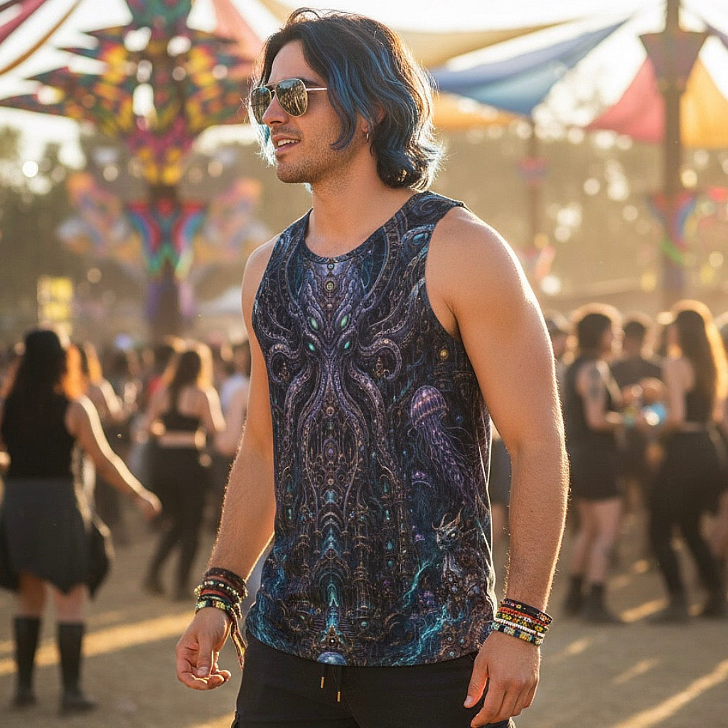 Crushed Velvet Tank Top | Mechanical Kraken