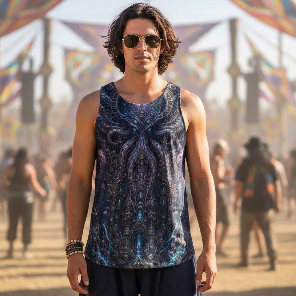 Crushed Velvet Tank Top | Mechanical Kraken