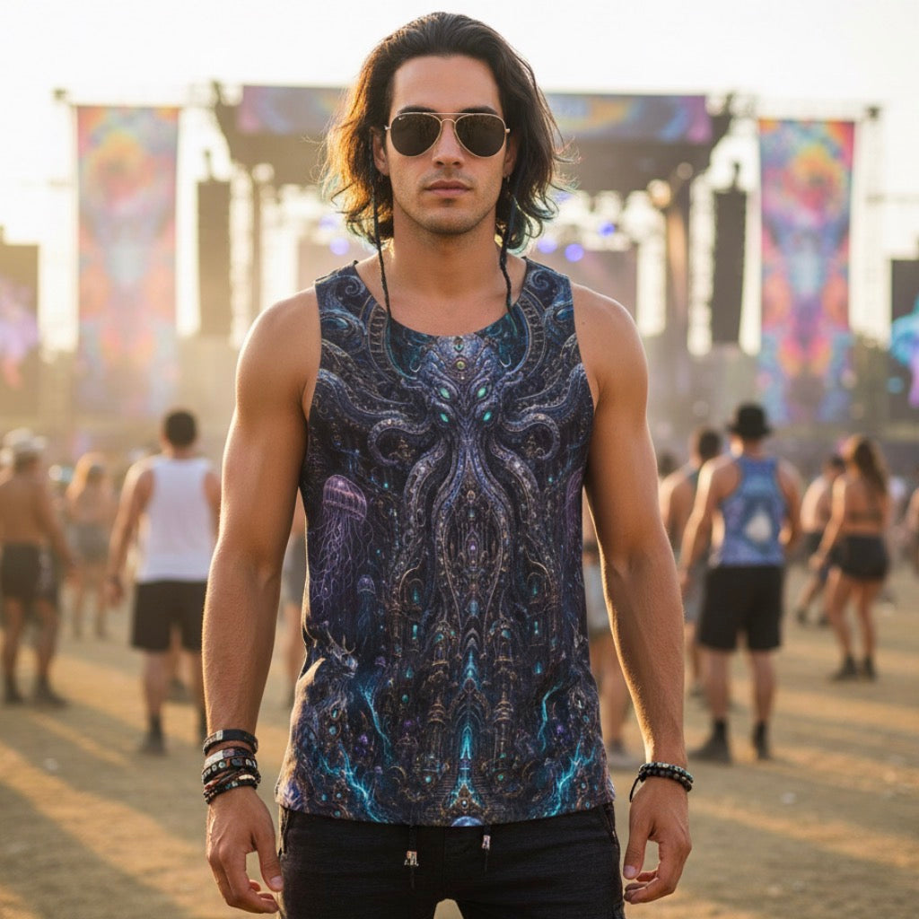 Crushed Velvet Tank Top | Mechanical Kraken