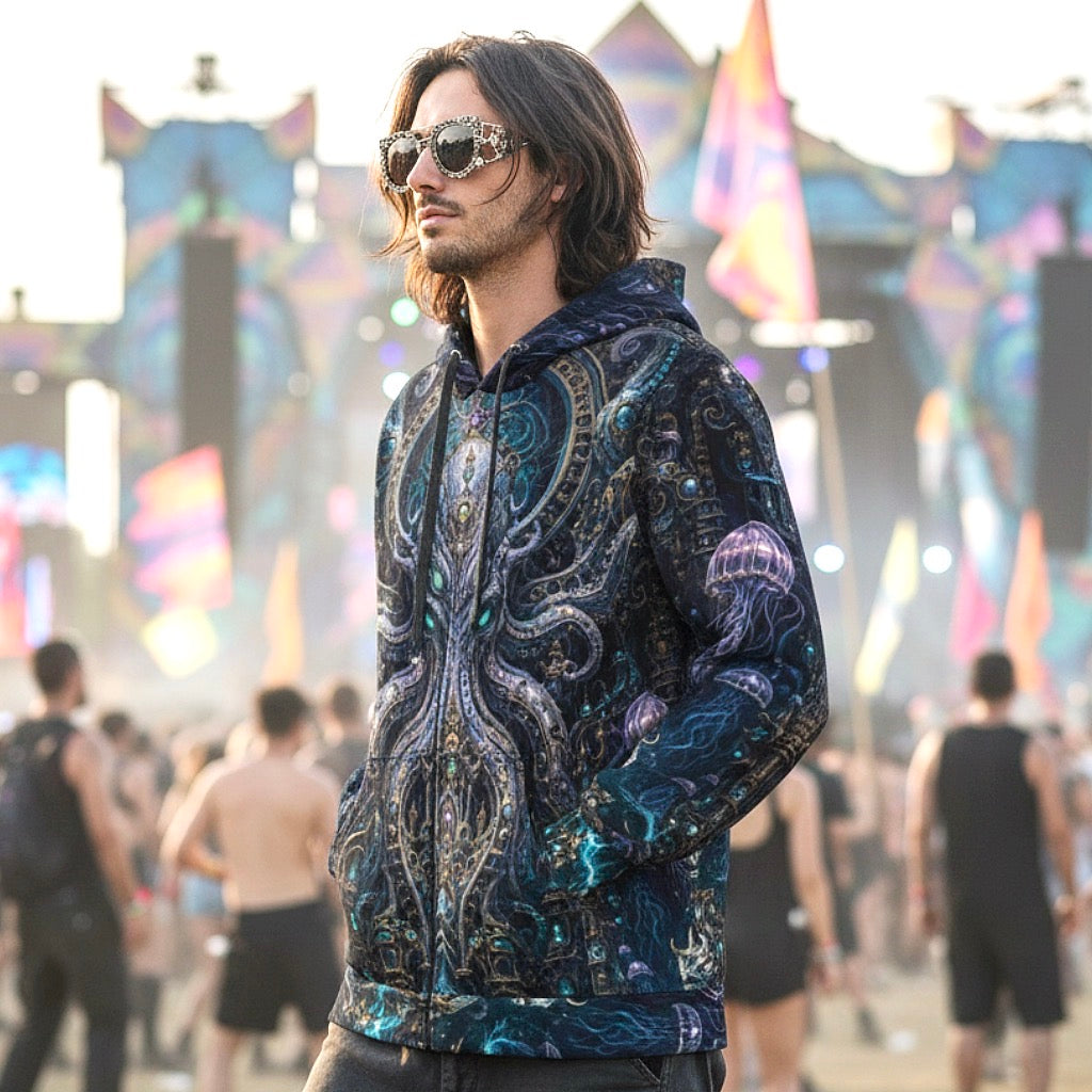Cotton Unisex Pullover Hoodie | Mechanical Kraken