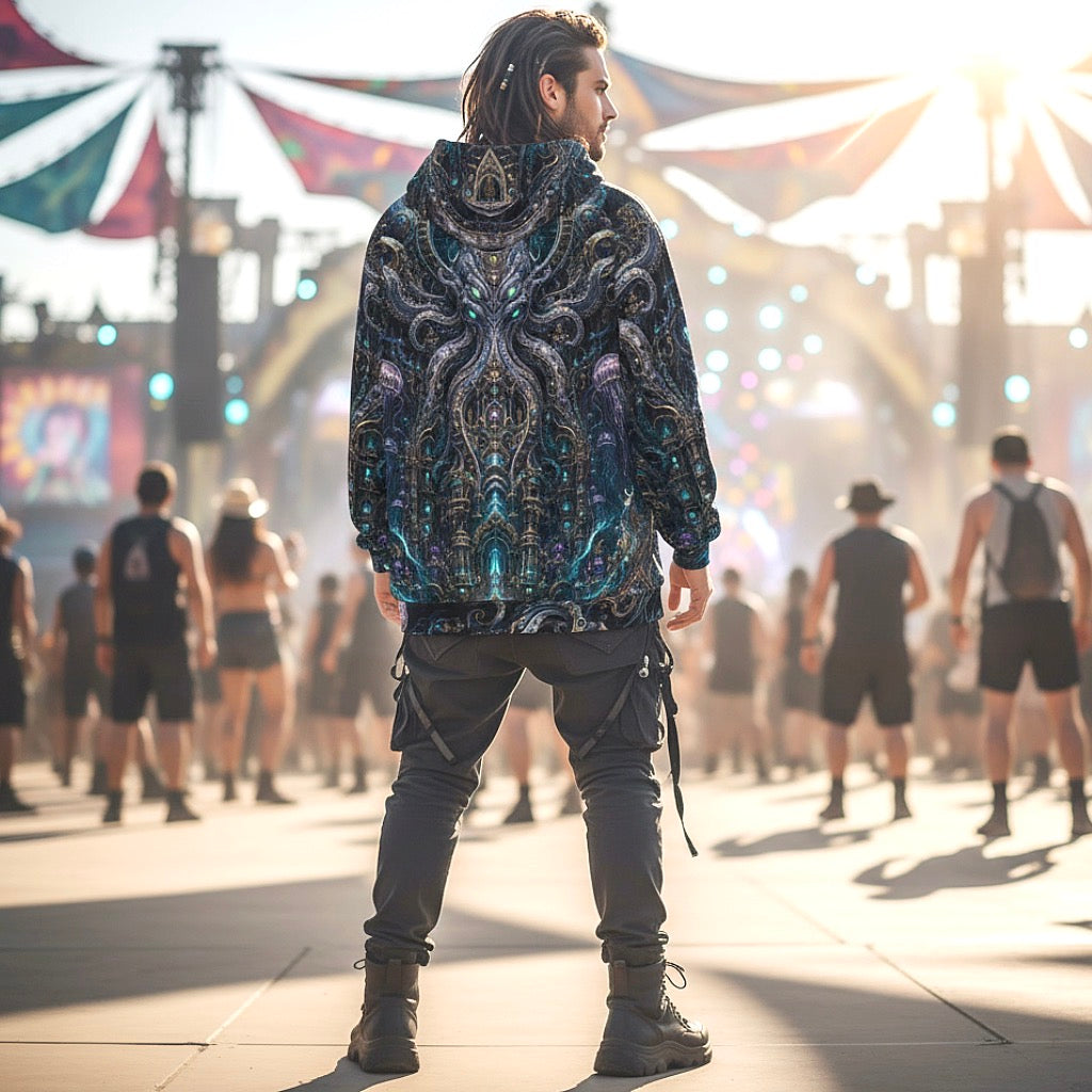Cotton Unisex Pullover Hoodie | Mechanical Kraken