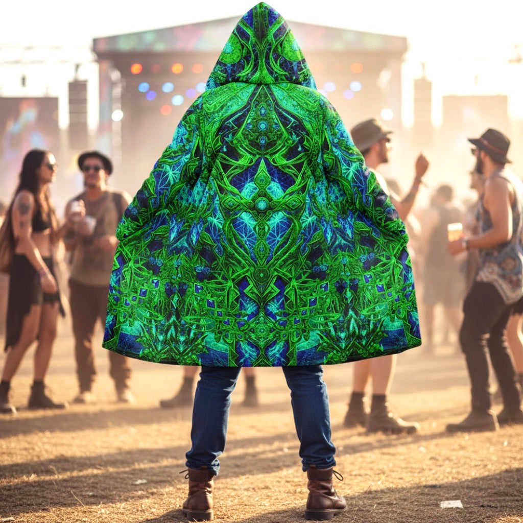 Cosmic Cross Green Men's Festival Cloak