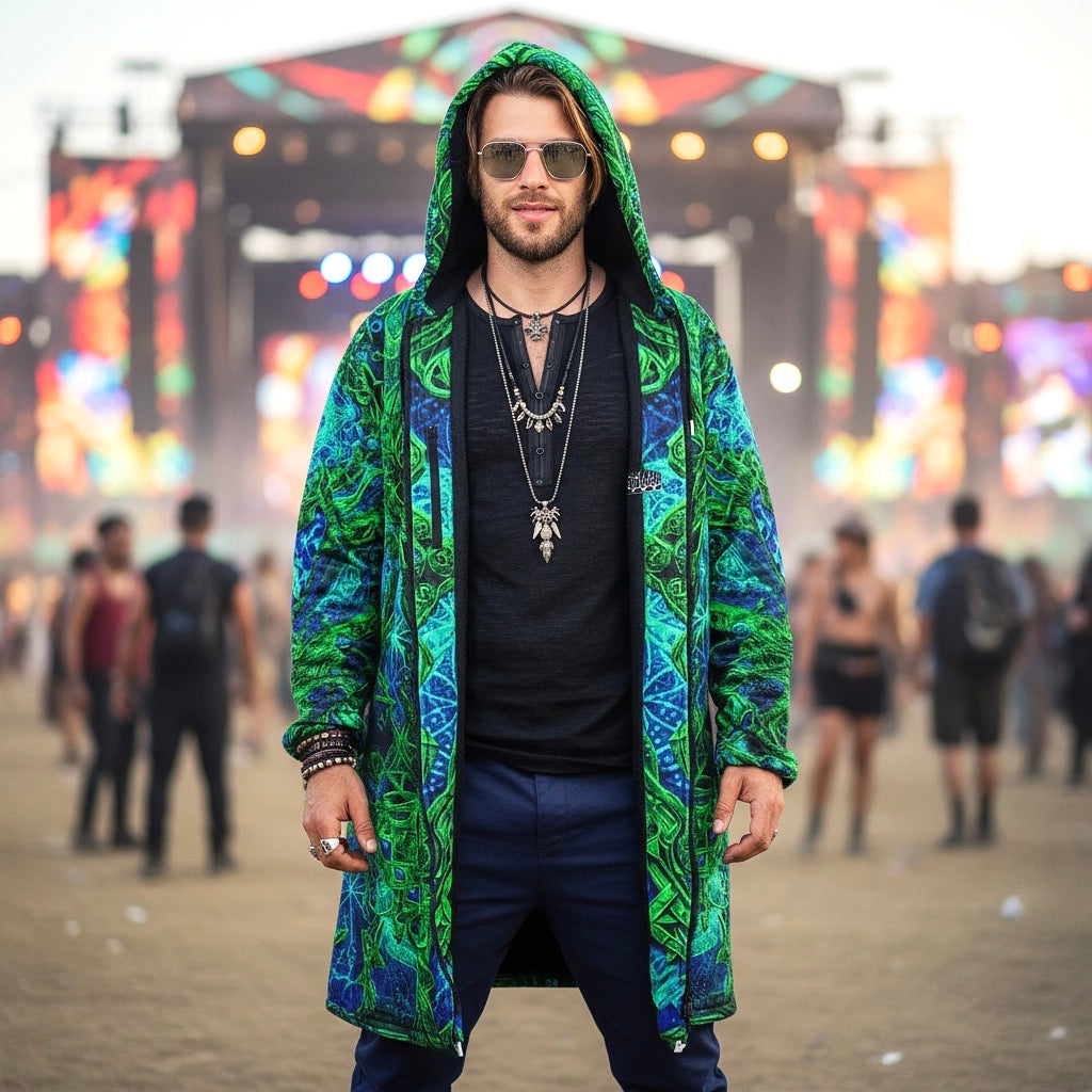 Cosmic Cross Green Men's Festival Cloak