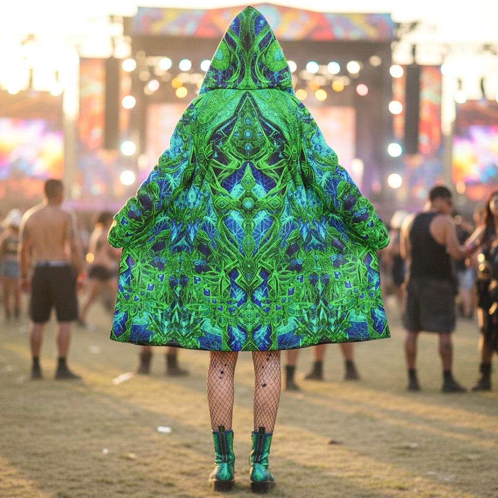 Cosmic Cross Green Women's Festival Cloak