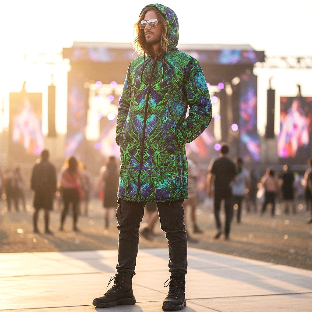 Cosmic Cross Green Men's Festival Cloak