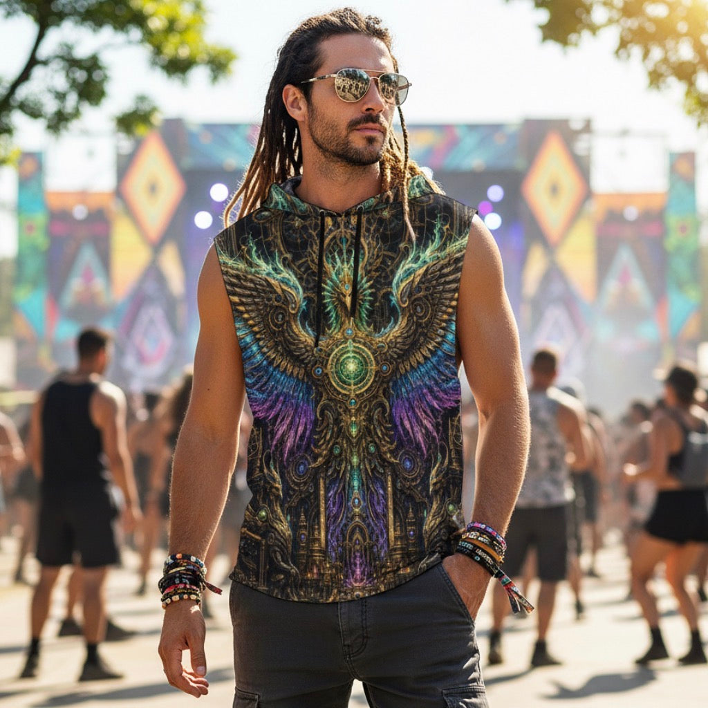 Golden Phoenix Men’s Sleeveless Hoodie