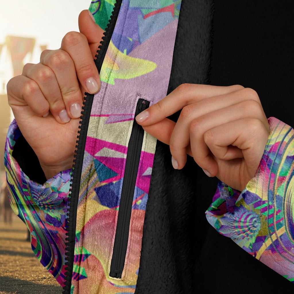 Shroom Flower Of Life Pastel Rainbow Men's Festival Cloak