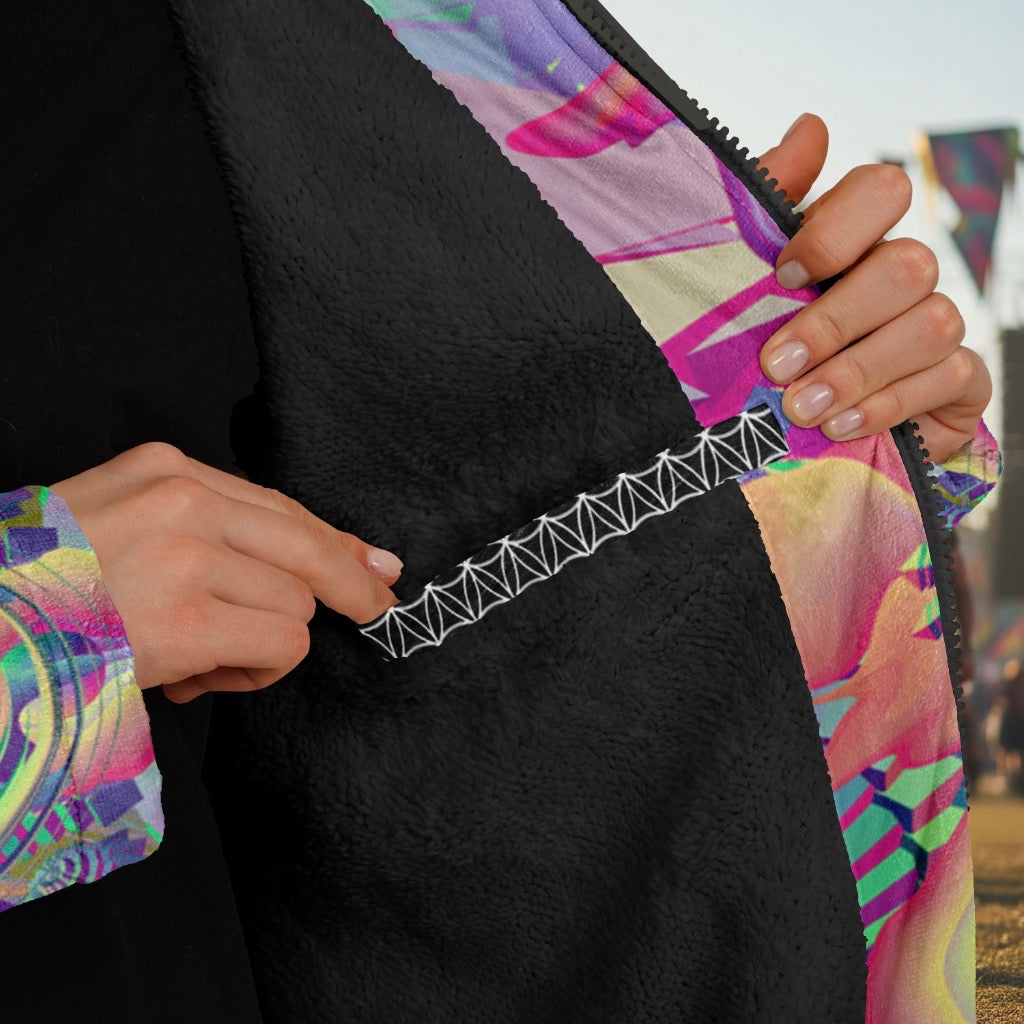 Shroom Flower Of Life Pastel Rainbow Men's Festival Cloak