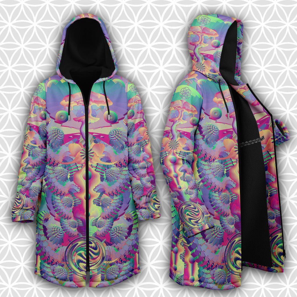 Shroom Flower Of Life Pastel Rainbow Men's Festival Cloak