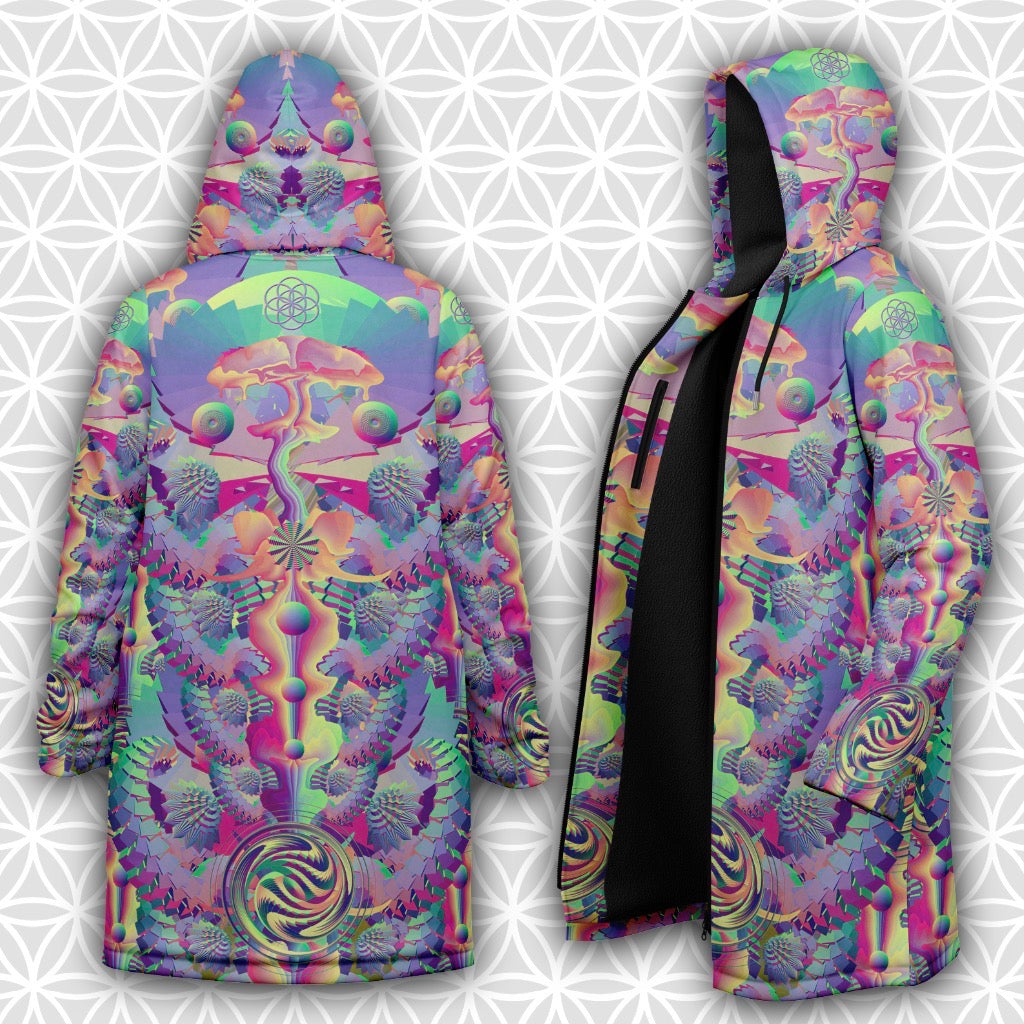 Shroom Flower Of Life Pastel Rainbow Men's Festival Cloak