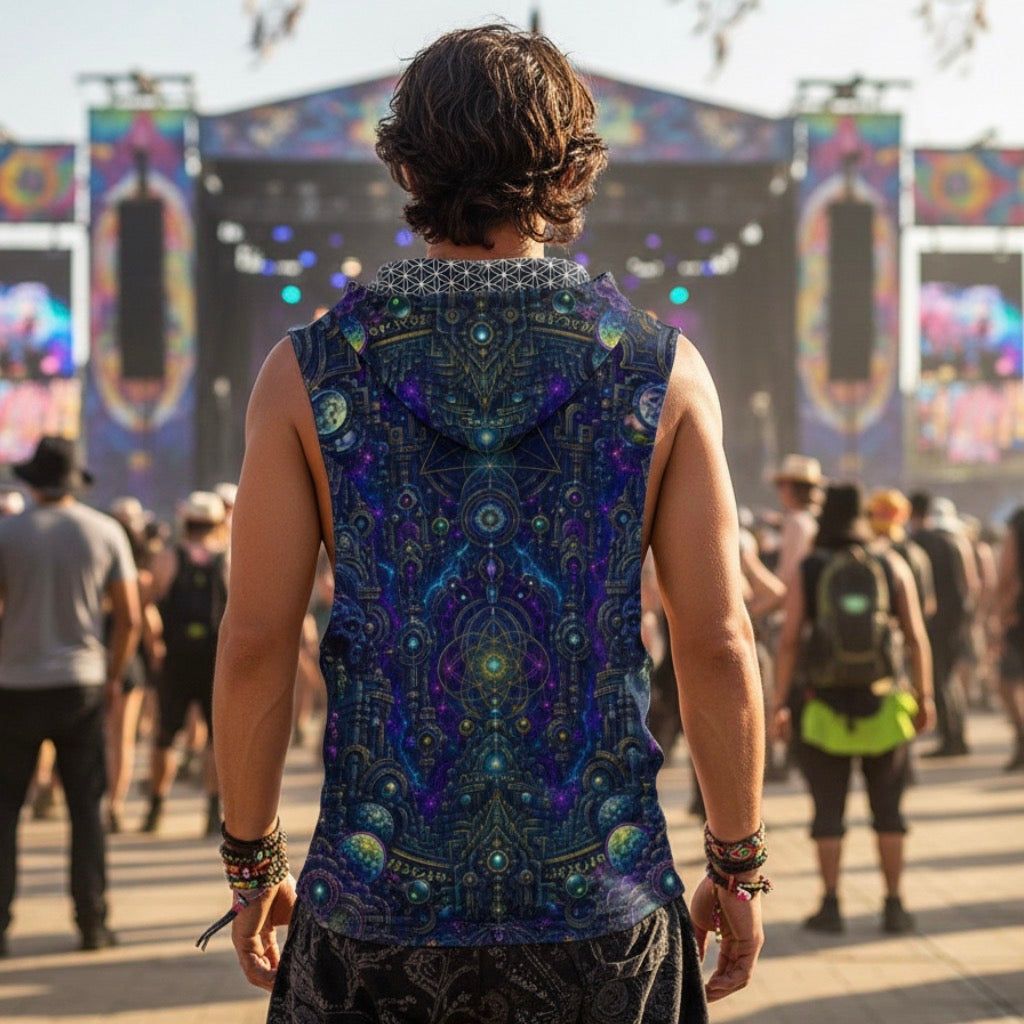 Celestial Temple Men’s Sleeveless Hoodie